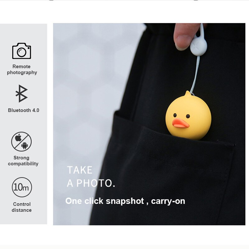 bluetooth 10m Mini Selfie Stick Remote Control Selfie Artifact Bear And Duck Small And Cute One Click Snapshot Portable