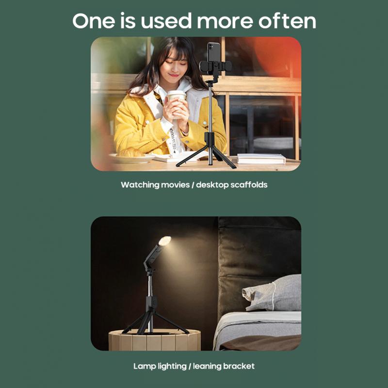 Senza fili di Bluetooth Bastone Selfie Treppiede con Lampada A portato A Distanza Palo Selfie Allungabile Pieghevole Monopiede per Iphone Macchina Fotografica di Azione