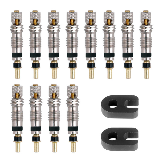 2/6/12Pcs Presta Ventiel Racefiets Vervanging Tubeless Core Franse Ventiel Met Core Service tool Fiets Bandventieldop: 12pcs