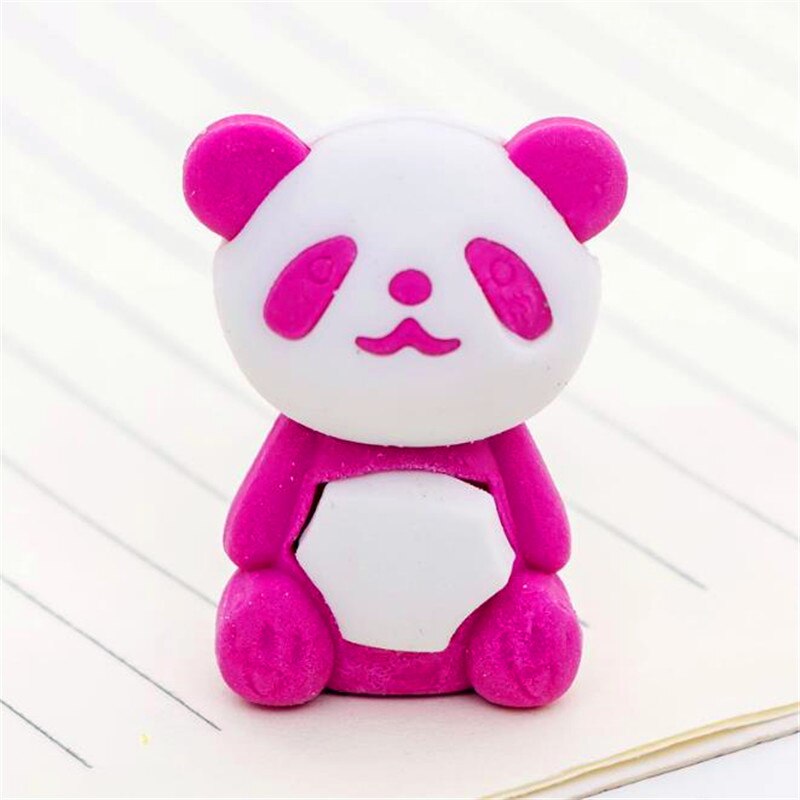 1Pcs Cute Cartoon Eraser Lovely Panda Eraser Children Stationery Prizes Kawaii School Office Supplies