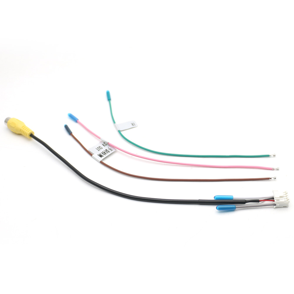 10 Pin RCA Camera Video Input Reversing Parking Cable Adapter Wiring Connector Android Radio: Blue