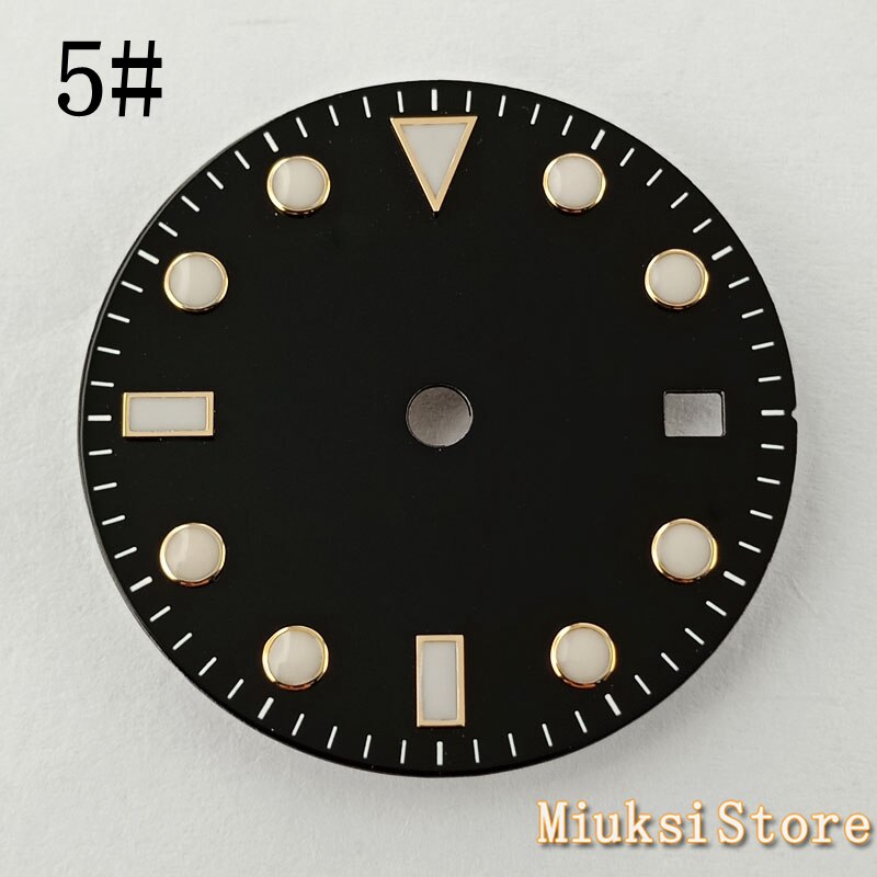 28.5mm sterile dial luminous watch dial fit ETA 2836 2824 Mingzhu DG2813/3804 Miyota 8205/8215/821A movement: 5