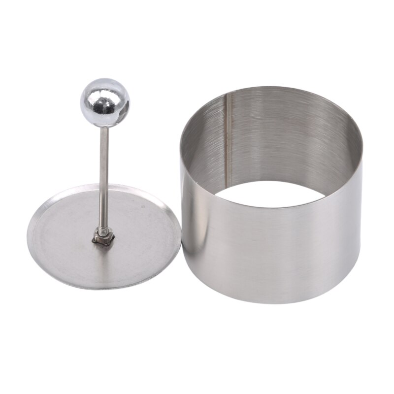 Molde redondo para platos fríos con tablero de empuje, herramientas creativas para platos de Hotel de cocina, plato para ensalada, molde que da forma de arroz frito de acero inoxidable