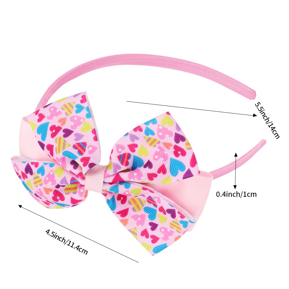 Kids Red Heart Print Hairband Children Party Hair Bands Girls Headband Decorations Ties for Valentines Day Hair Accessories