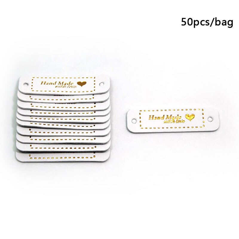Étiquettes en cuir fait à la main, étiquette à tricoter pour vêtements, fait à la main avec étiquette en PU pour sac, accessoires de couture: WT2