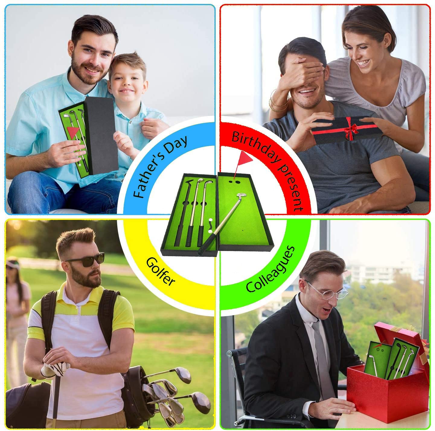 Golf Pen Set,Desktop Goft Mini Groene Driving Range Met Golf Club Pennen Ballen En Vlag