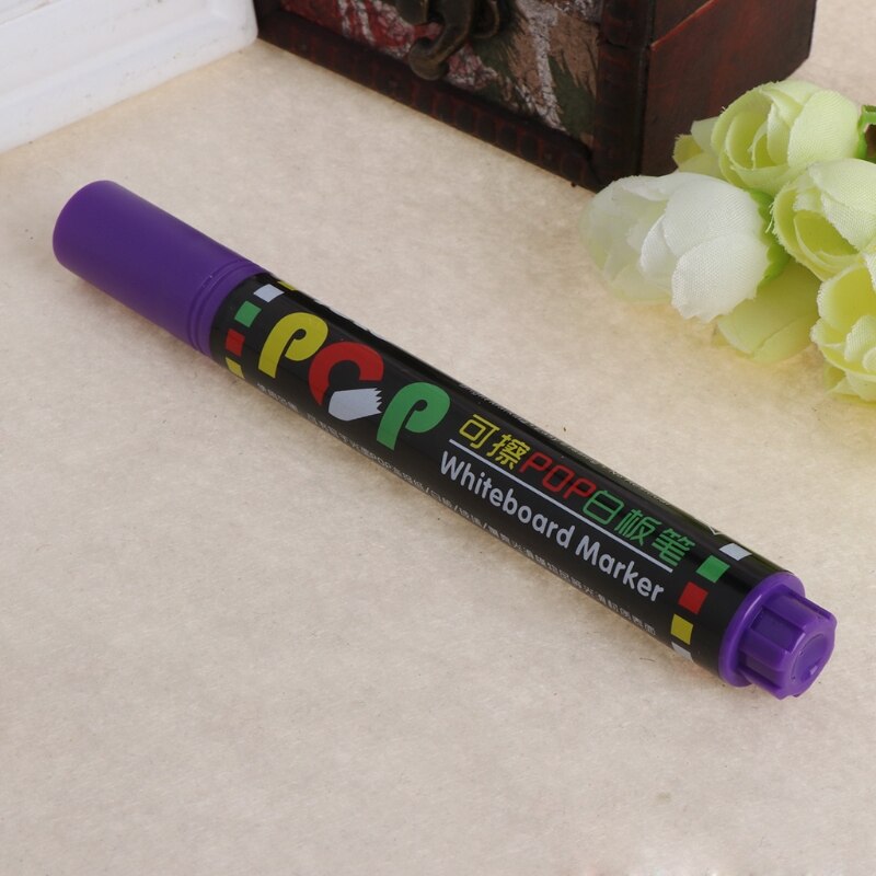 12 Kleur Whiteboard Marker Uitwisbare Papier Glas Droge Wissen 5Mm Schrijftafeltje Pen R91A