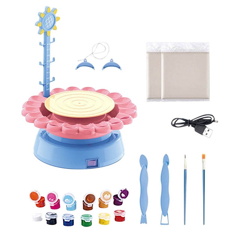 Mini máquina de alfarería de cerámica artesanal para niños y niñas, juguetes artesanales para niños, ruedas de alfarería, juguete infantil: Default Title