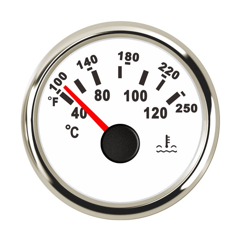Sensor de temperatura Digital para coche y Moto, medidor de temperatura del agua de 52mm, 12V y 24V, termómetro LED rojo resistente al agua de 40 a 120 grados