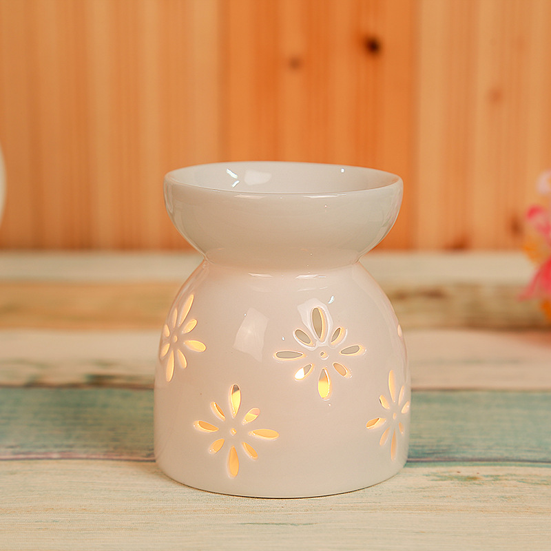 Mini amor corazón de cerámica Aroma quemador de aceite esencial lámpara vaciamiento sostenedor de vela de incienso incensario para aromaterapia horno gráfico: 1