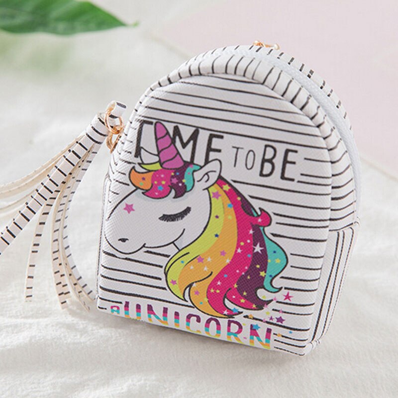 Multi Purpose Womens Glitter unicorn Small Mini Wallet Card Holder Coin Purse Unicorn Handbag zipper Waterproof Key Hanging: 12