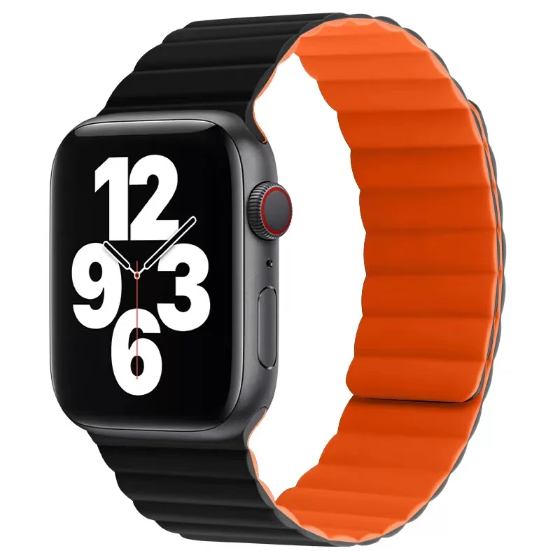 Silikon-Magnetarmband für Apfel Uhr Ultra 49 mm 6 5 4 SE 44 mm 40 mm 10 9 8 7 41 mm 42 mm 45 mm 46 mm Ersatzband iWatch Gürtel