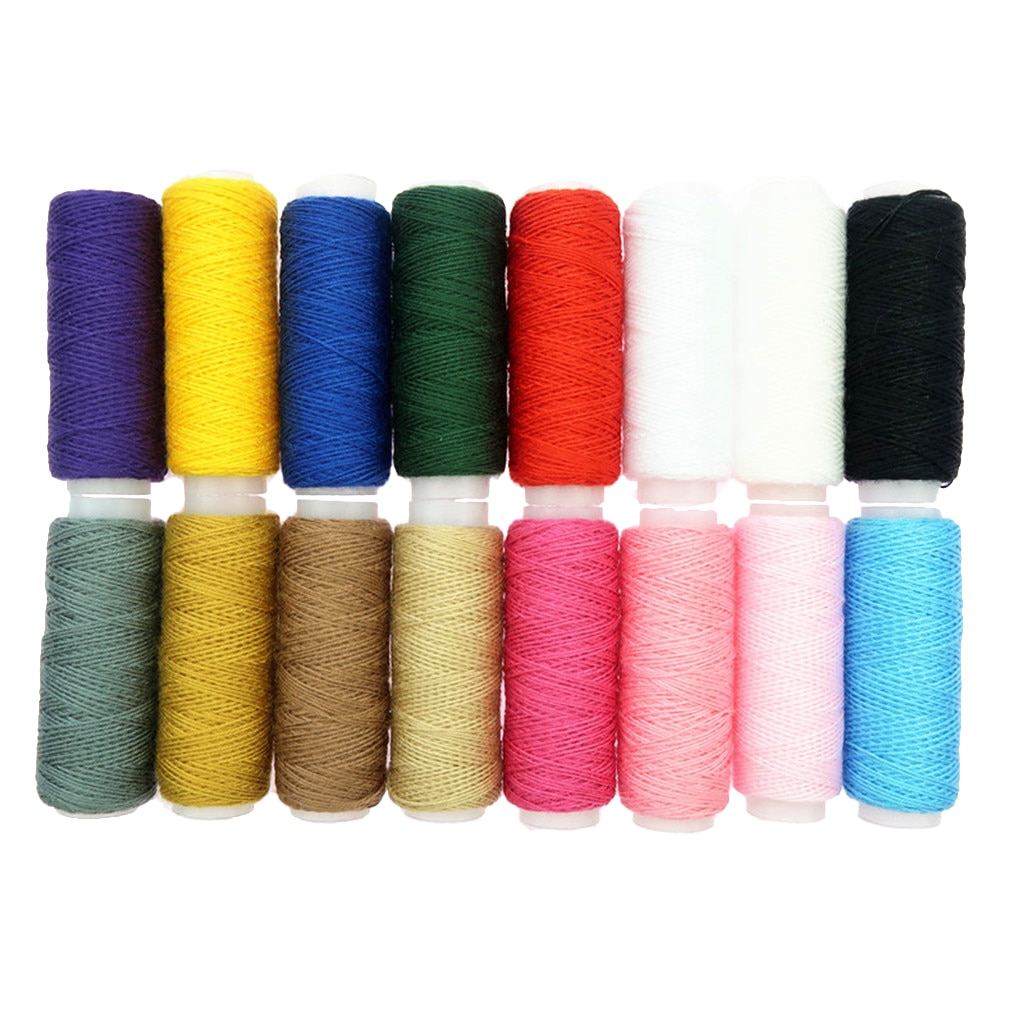 16 Rolls THICK Polyester Thread Cord for Jeans Denim Button Sewing Craft