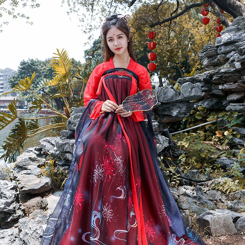 Hanfu tradicional de dança popular chinesa, traje tradicional para mulheres, roupa de festival antigo, quadra, vestido de fadas retrô de princesa: Color1 / S