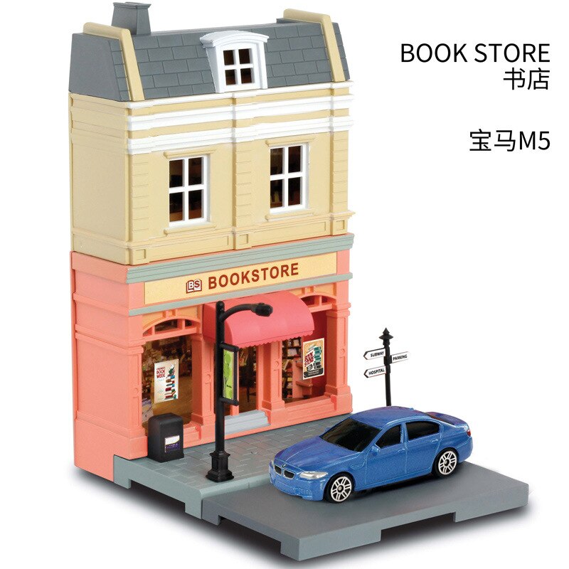 Yufeng City Europe Cabin Handmade DIY Assembled City Scene Architecture House Alloy Car Model Toy: 614003