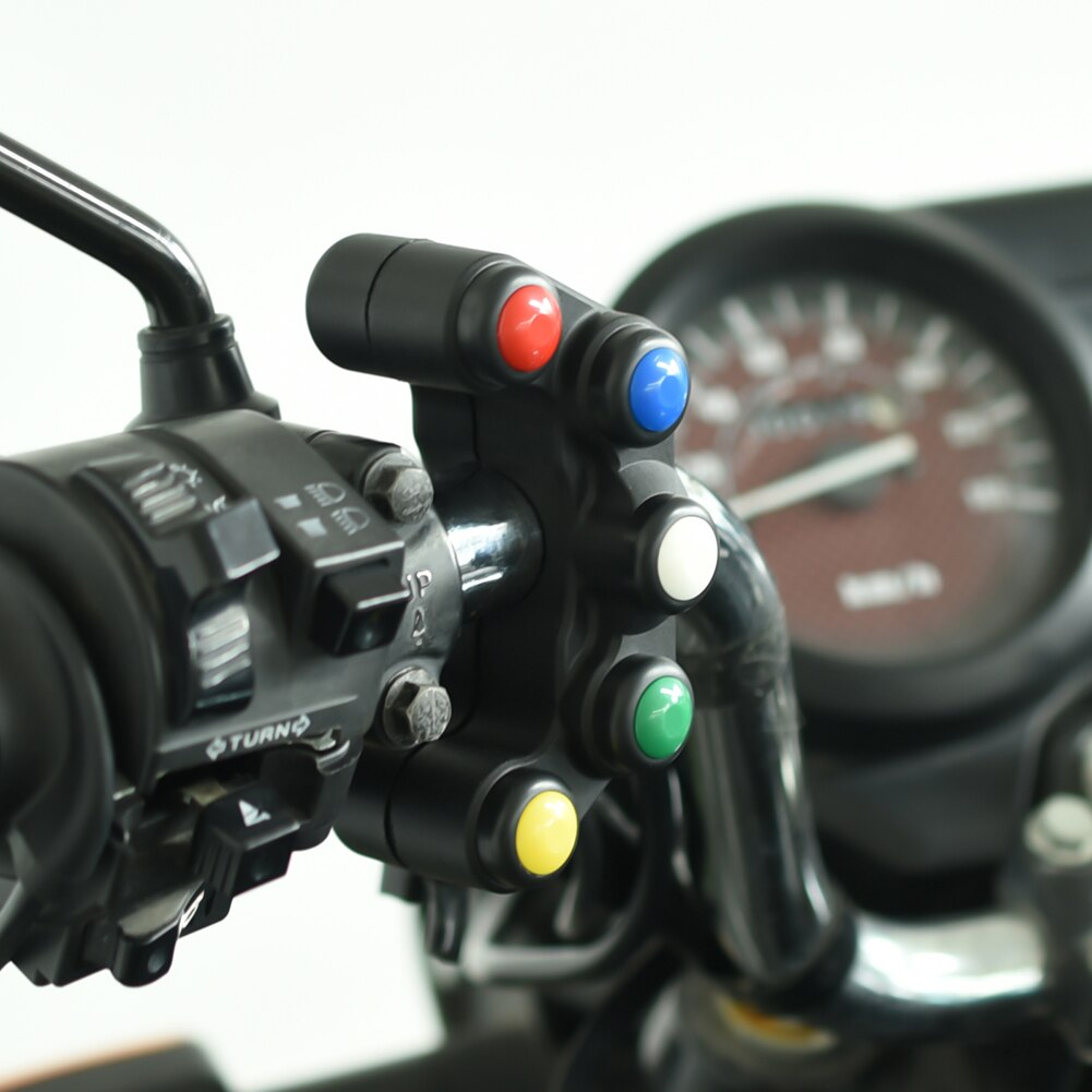 Universal 5-button Array Motorcycle Switch Modified Five-Color Function Switch Turn Signal Horn Headlight Five-In-One Switch