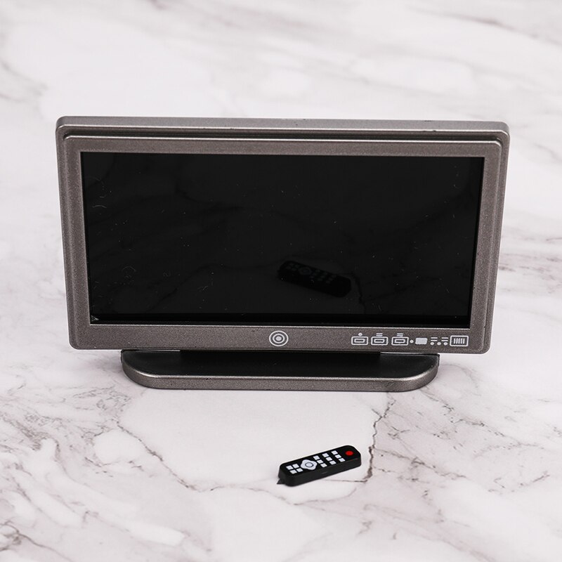 1:12 Doll House TV Remote Control Simulation Miniature Furniture Dollhouse Living Room Decoration Television Black: 1Set