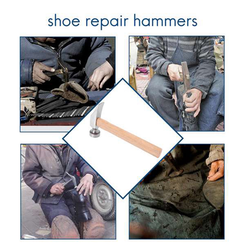 Cobbler Shoe Repair Hammer Wood Handle Leather Work Shoe Making Repairing Recommending Shoe Tool 2PCS