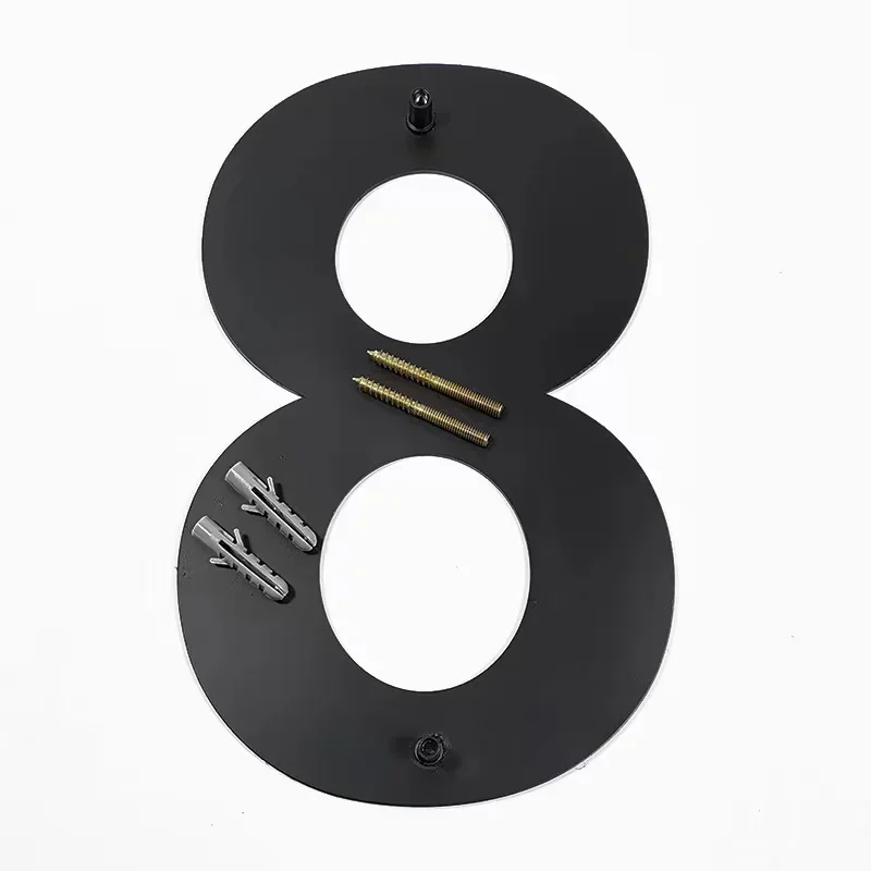 15/20/25/30cm Metal Floating House Numbers Screw Install Doorplate Address Sign Plate Outdoor Street Door Plaque Number For Home