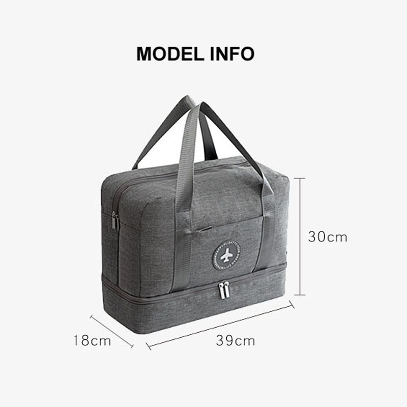 Bolsa de viaje impermeable, gran capacidad, multifuncional, separación en seco y húmedo, bolso de almacenamiento, deflector de viaje, fin de semana, cubos de embalaje