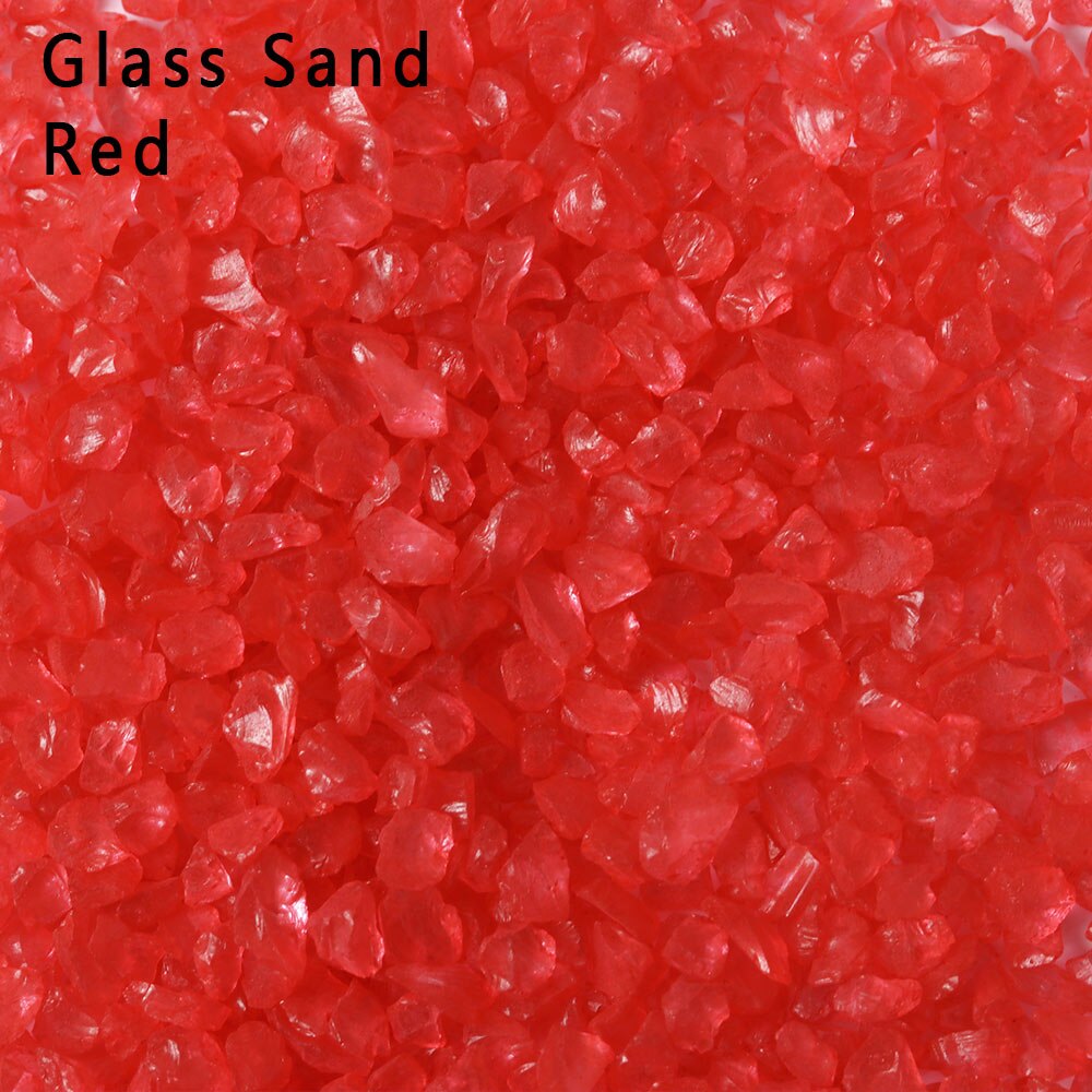 1 Bag Miniatures Garden Micro Landscape Sand Mini Stone Terrarium Ornament Aquarium Water Funtain Figurine DIY Accessories: glass sand red