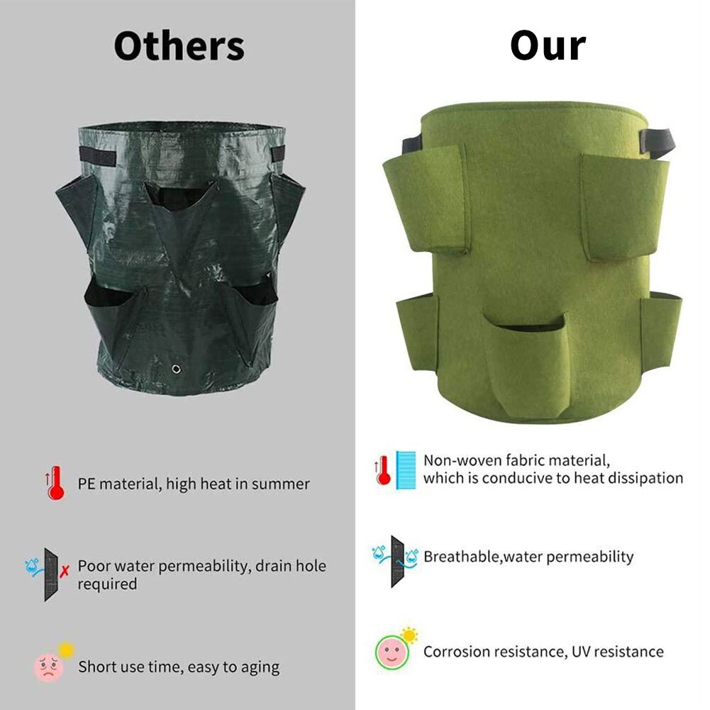 Worki robić uprawy truskawek 40l 10 galonów oddychające torby roślinne robić warzyw kwiatowych warzywa pomidorowe narzędzia robić sadzenia pojemnik ogrodnictwo