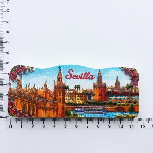 Recuerdos de turismo mundial y urbano de hitos españoles, decoración de imán para nevera de Barcelona, Madrid, Granada, Sevilla, Toledo, Córdoba, España: 3