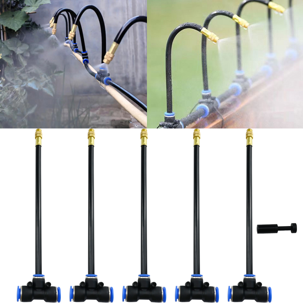 Buse de brouillard en cuivre jaune, 8mm, Joint de verrouillage droit, arrosage de jardin, pulvérisateur d'humidification, 20 à 5 pièces