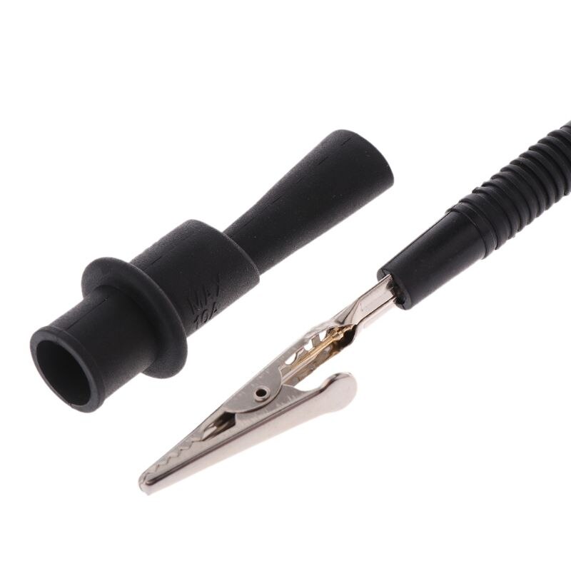 1 Pair Probe Gold-plated Test Leads for Multimeter Needle Tip + Alligator Pliers