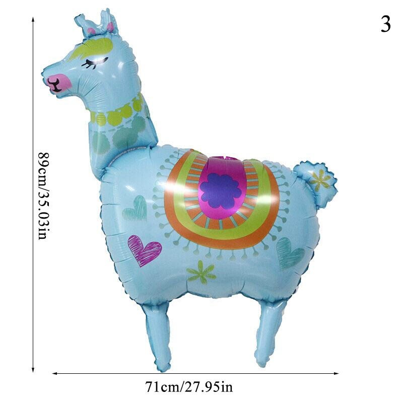 1Pcs 4D Cartoon Dier Alpaca Folie Helium Ballon Leuke Lama Opblaasbare Ronde Ballons Kinderen Baby Verjaardagsfeestje Decoraties: 3