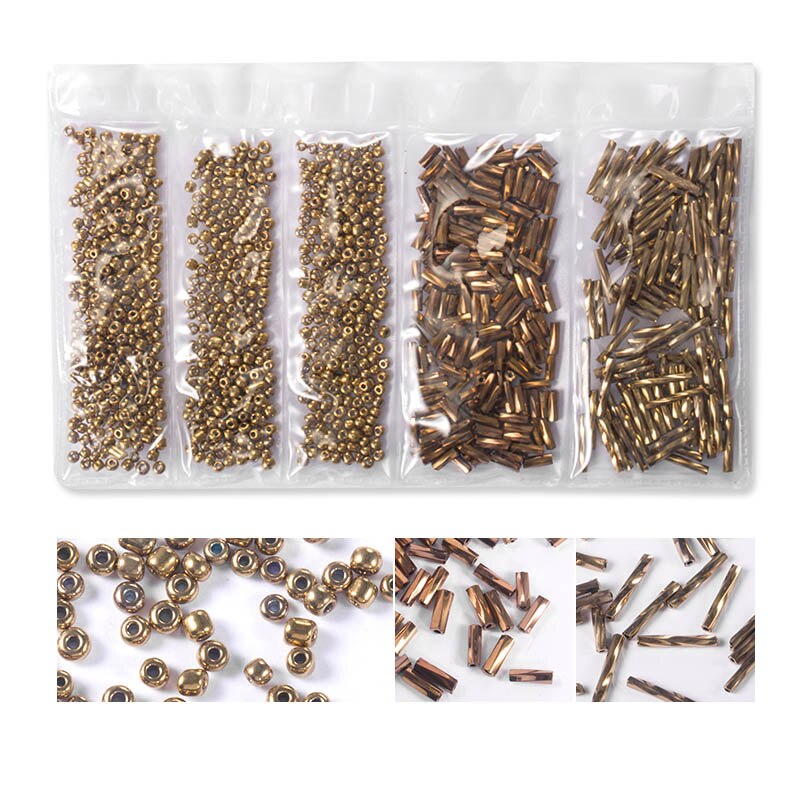 Emballage match 30g/ taske frø perler tube perle glas beklædningsgenstand frø perler tilbehør armbånd tøj gør diy: Bronze