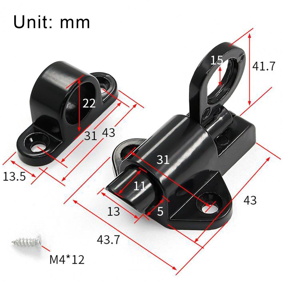1 Set Bolt Lock Anti-rust Stable Portable Aluminum Alloy Sliding Door Window Lock for Home