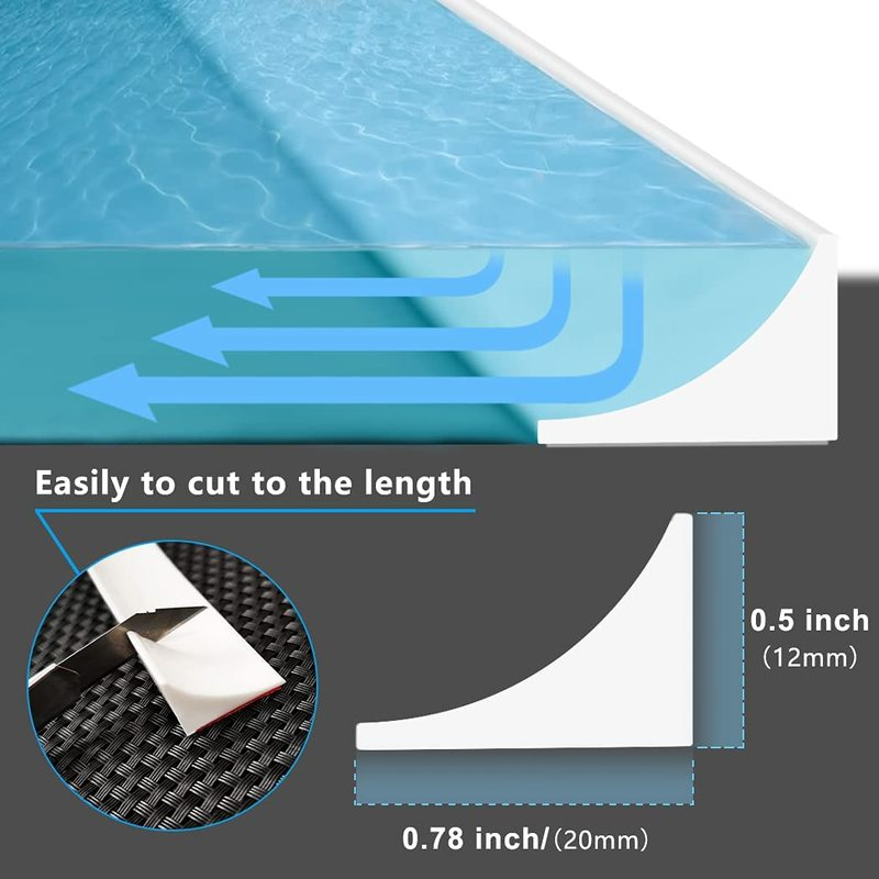 Rubber Silicone Shower Barrier Water Stopper Bathroom Waterproof Strip Water Retaining Strip Bendable Door Bottom Sealing Strip
