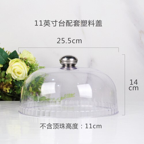 Soporte de cerámica blanca para pasteles y herramientas de cobertura de plástico, herramientas de pastel de bodas, molde para Fondant para decoración de pasteles, suministros para mesa de postres Pops: 11 inches lid