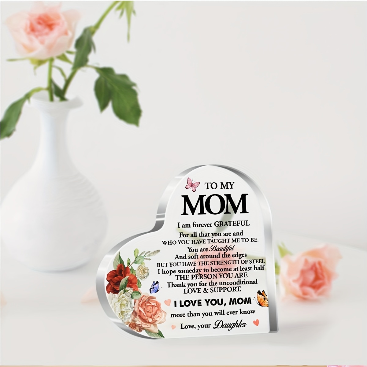 1pc, til mamma fra datter sønn, mamma akryl hjerte... – Grandado, image size:1200x1200