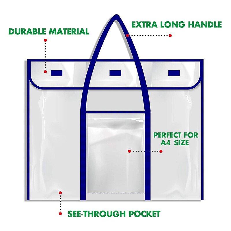 Large Bulletin Board Poster Storage Bag Teaching Material Art Portfolio Container For Classroom Organization