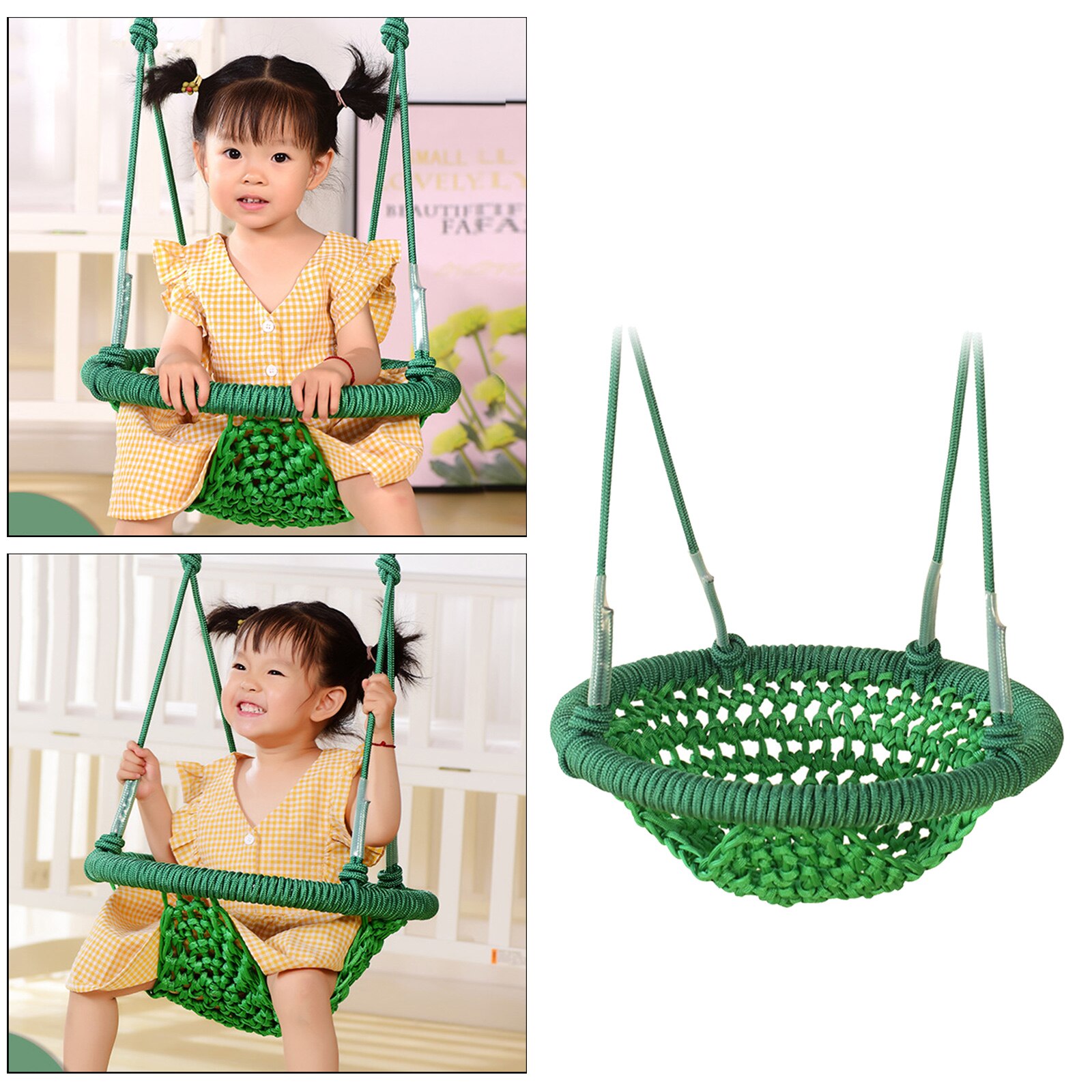 Kids Swing Set Handgemaakte Schommel Stoel W/Haken Draagbare Peuter