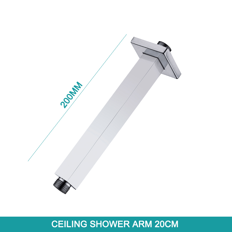 Ceiling Wall Mounted Overhead Chrome Shower Arm Set Head Shower Holder Square Round Stainless Steel: SA0002CP-86