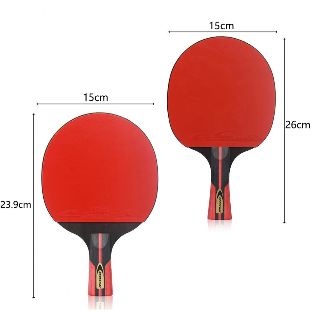 CROSSWAY Table Tennis Rackets Set Sponge Sweat-Absorbent 6-Star Table Tennis Racket Set for Beginners Equipment