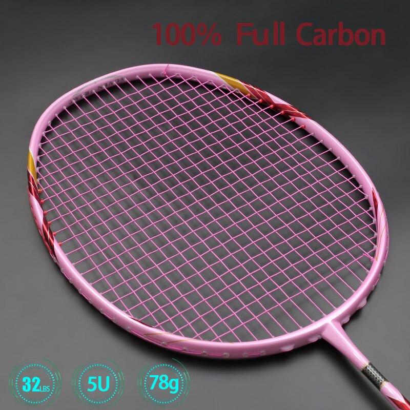 Bamboo Racket 100% Carbon Ultralight 5U Offensive Badminton Rack... – Grandado