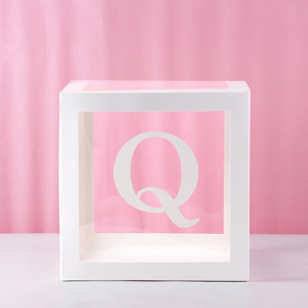 Letter A- Z Transparent Boxes Kid Birthday Baby Shower Birthday Party Decoration Shower Balloon Storage Box Party Supplies