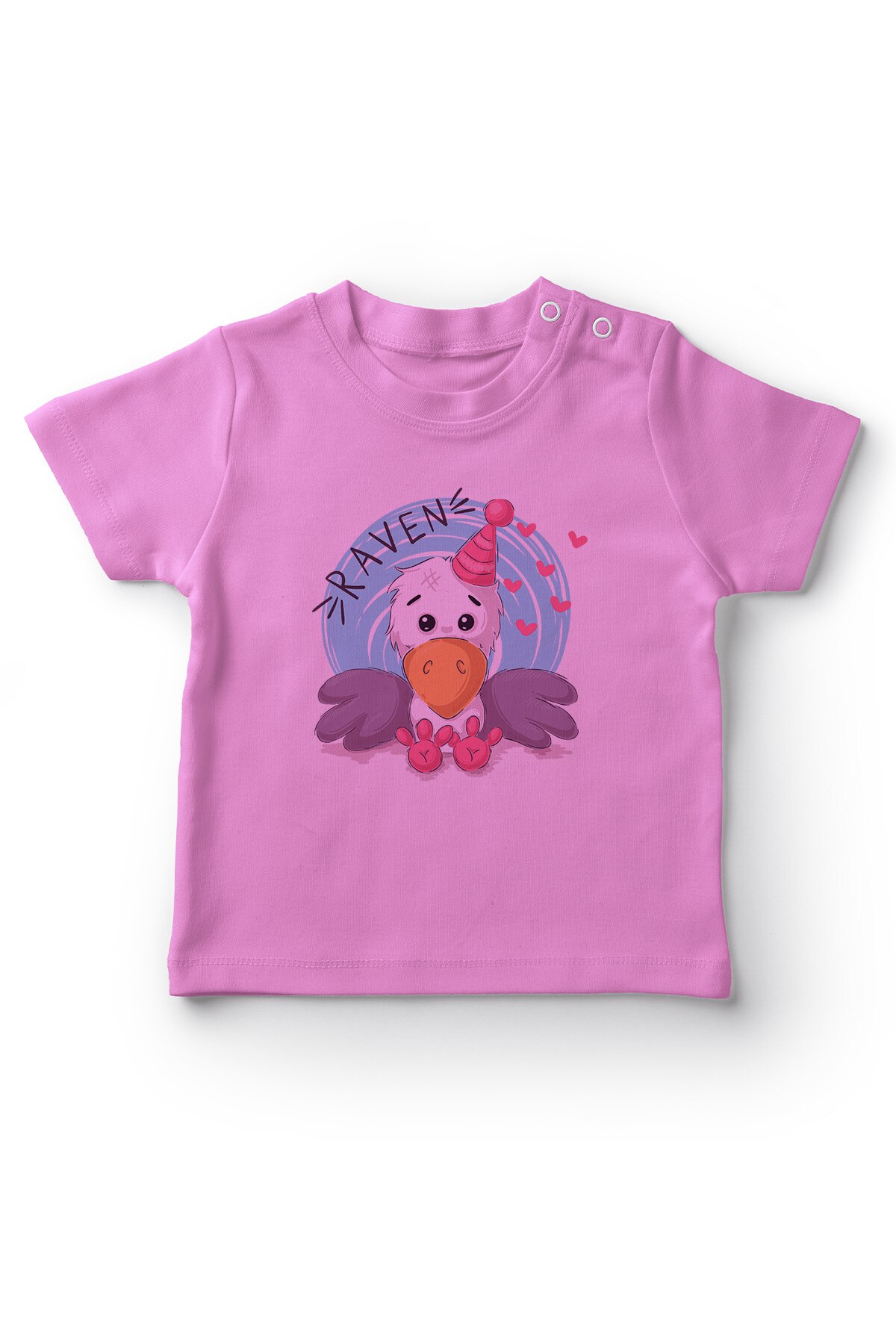 Camiseta rosa do bebê da menina do corvo bonito do bebê de angemiel