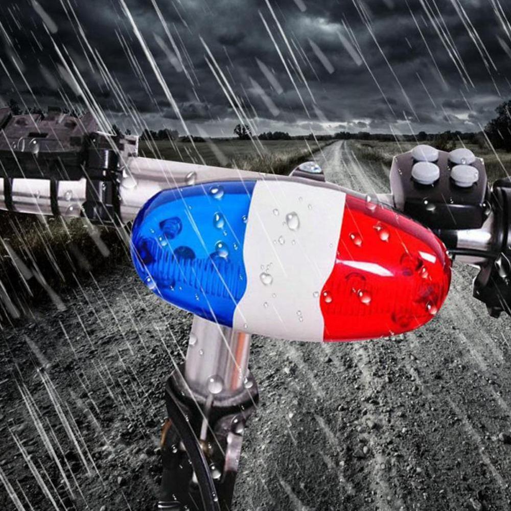 Fiets 6 Knipperende Led 4 Sounds Politie Sirene Trompet Bike Hoorn Licht Bel B2Cshop Achter E0T2