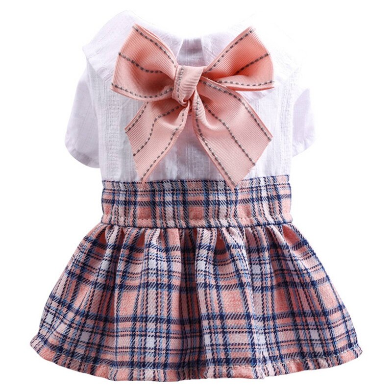Vestido de verano para mascotas, ropa clásica a cuadros para perros, falda, ropa de cachorro de primavera, XS-L: S
