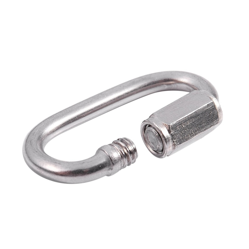 Stainless Steel Screw Gate Rock Lock Climbing Gear Carabiner 4MM: Default Title