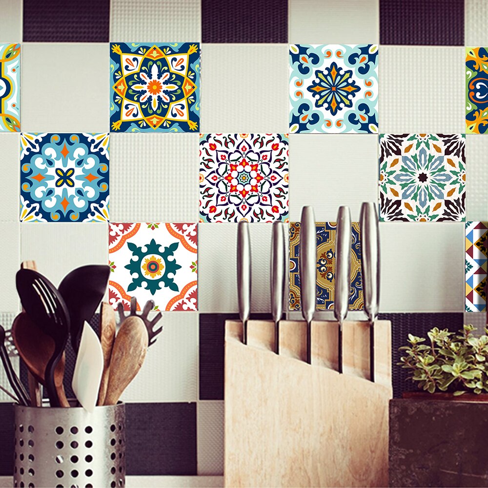 Funlife CUSTOM10cm15cm20cm25cm30cm muebles autoadhesivos impermeables cocina azulejo de piso Mediterráneo pegatina de pared TS001