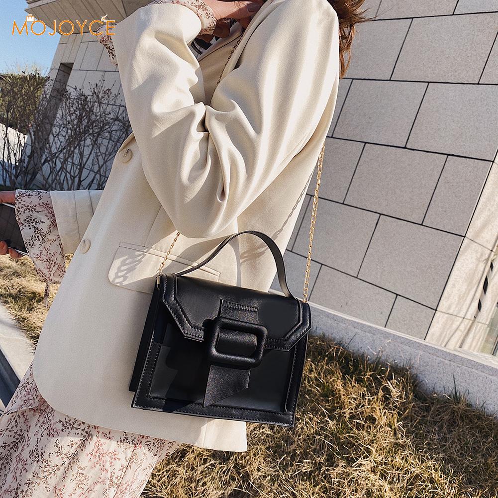 Damen Elegante Schlag Farbe Schulter Handtasche Frauen PU Leder Kette Kleine Geldbörse Bote Tasche Solide Klappe Umhängetaschen