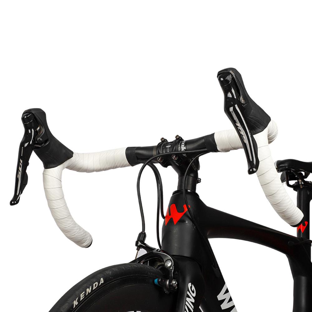2 pièces vélo de route guidon sangle résistant à l'usure en cuir PU carbone impression barre de vélo poignées envelopper ensemble de ruban accessoires de vélo
