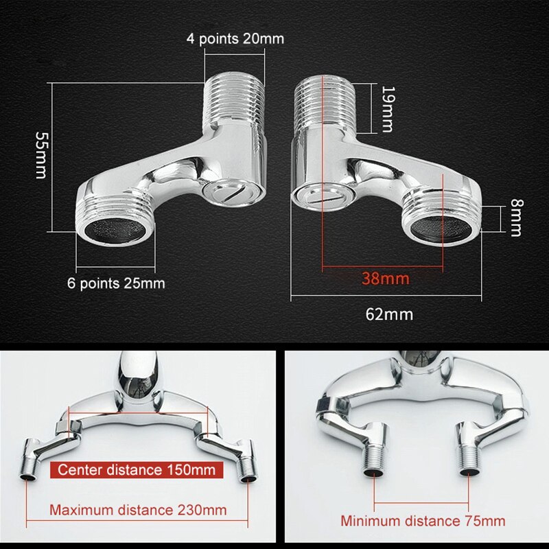 Badkamer Kraan Douche Vervangen Deel Verstelbare Adapter Massief Messing Wall Mounted Breedte Vervanging Hoekstopkraan Accessoires: J