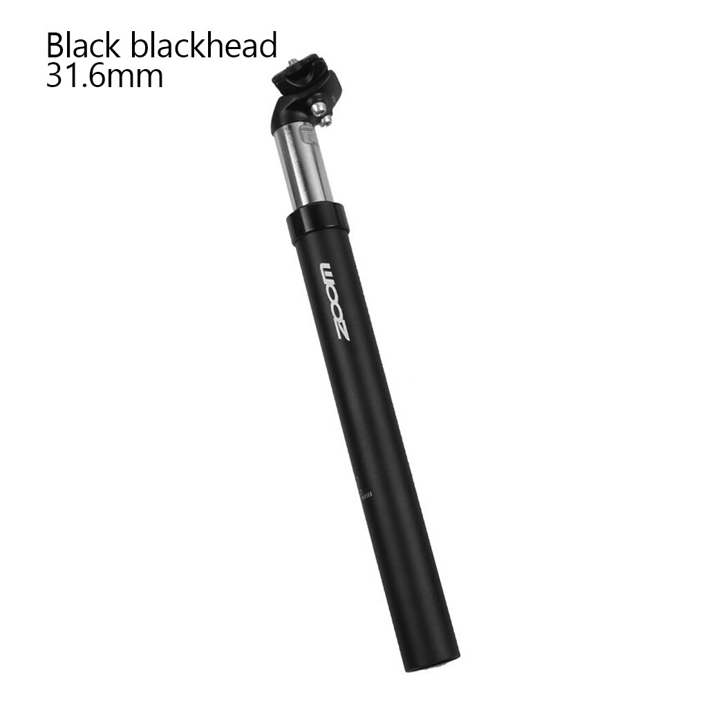 Bike Suspension Seatpost Frosted Bike Saddle Tube Shock Absorb Metal Saddle Post Aluminum Alloy Bicycle Replacement Parts: 31.6mm Black Head